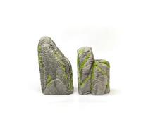 PETSOLA 2 Pezzi Roccia Artificiale Irregolare Finta Roccia Resistente Alle Intemperie Finta Pietra per Servizi Fotografici, Giardini in Miniatura, Roccia Di Muschio Simulata