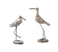 PETSOLA 2 Pezzi Uccelli Decorativi con Piedistallo Retrò Statuette a Forma di Uccello Decorativo Figurine per Collezionisti