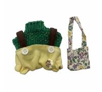PETSOLA Abito per Bambola Set Completo Abbigliamento Vestito Salopette Borsa a Tracolla con Accessorio Decorativo Coniglio E Bottoni Funzionali Adatto a, 005