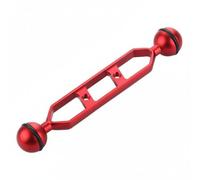 PETSOLA Asta di Prolunga per Luce Subacquea Anodizzato Braccio a Doppia Sfera Subacqueo Lavorazione CNC Accessorio Fotografico per Immersioni, Rosso, 7 Pollici