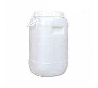 PETSOLA Barile a Bocca Larga con Maniglie | Resistente, Riutilizzabile, Fusto con Doppio Coperchio, per Preparazione Bevande Ed Enzimi, Conservazione, Cubo Bianco 30L