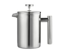 PETSOLA Caffettiera a Stantuffo Manico Co e Integrato Caffettiera a Doppia Parete con Stantuffo Teiera in Acciaio 304 con Beccuccio per, 800ML