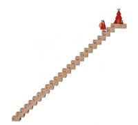 PETSOLA Calendario con Forma a in Legno con 24 Numeri Incisi E Omino di Babbo Natala Posizionare Sul Gradino Giusto per Natalizia Adatto per Arredamento Casa E Regalo