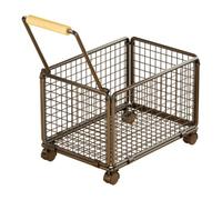 PETSOLA Carrello Portalibri con Manico Mobile Carrello Porta Libri Robusto Organizzatore per Studio, Nero, Grande