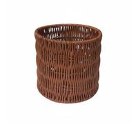 PETSOLA Cesto Intrecciato con Manico Stile Rustico Paniere Regalo Multiuso Cesta in Finto Rattan per Matrimonio, Feste, Cesto Rotondo Solo Cesto