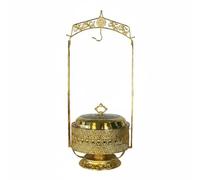 PETSOLA Chafing Dish Buffet Vassoio Buffet Scaldavivande Riscaldatore Cibi in Acciaio Inossidabile con Dettagli Dorati Capacità 8L Adatto per Hotel, 8L, Coperchio Combinato In Vetro Grande