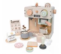 PETSOLA Children Play Kitchen Macchina da Caffè Giocattolo in Caffetteria con Manopole Display Tazze Cucchiaini Cartone Latte Dolcetti per Gioco di Ruolo