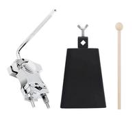PETSOLA Clamp di Sospensione Tamburo Supporto Campanaccio Staffa Montaggio Regolabile Acciaio con Cowbell Metallo Bacchetta Legno Tonda Adatto per Esercizi Allenamento Performance Sale Musica