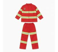 PETSOLA Costume da Pompiere con Strisce Catarifrangenti Catarifrangente Costume da Vigile Del Fuoco con Giacca Completo Uniforme Pantaloni per Bambini, 160 Cm