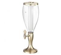 PETSOLA Dispenser di Bevande Colonna Birra Illuminata Distributore da Tavolo Serbatoio Trasparente in Luce Interna E Pedana Stabile per Servizio Self Service, Oro Champagne, Oro Champagne, 3L