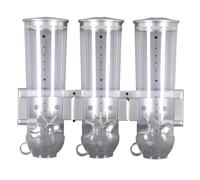 PETSOLA Dispenser in Acrilico Trasparente con Camere Cilindriche Ricaricabile Dispenser con di Montaggio a Dose Regolabile per, Colazione, Argento