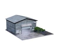 PETSOLA Edificio Industriale Modello in 1 64 Fabbrica Edificio C Diorama Miniatura Architettonico Plastico PVC con Basamento Pavimentato E Dettagli Tecnici Adatta per Collezione Vetrina