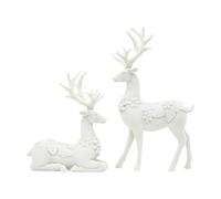 PETSOLA Figurina Rilievi Floreali Opaco Statuetta con in Piedi e Sdraiato Realistica Oggetto Decorativo per Tavolo,