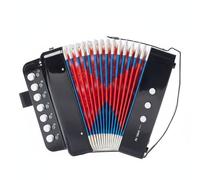 PETSOLA Fisarmonica per Bambini Mini Strumento Musicale Educativo Compatta con Tasti Vocali E Pulsanti Accompagnamento Adatta per Studenti Feste Attività Domestiche Regalo, Nero