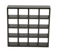 PETSOLA Libreria in Miniatura con 16 Scomparti Design Moderno e Semplice Scaffale a Cubo in Miniatura per Collezionisti di Case Delle Bambole, Nero
