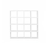 PETSOLA Libreria in Miniatura con 16 Scomparti Design Moderno e Semplice Scaffale a Cubo in Miniatura per Collezionisti di Case Delle Bambole, Bianco