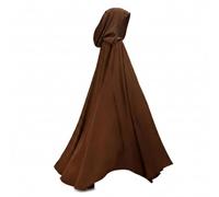 PETSOLA Mantello Rinascimentale con Cappuccio Morbido Mantello Medievale con Cappuccio Lucido Costume per Rappresentazione Scenica, Marrone, M（133cm）