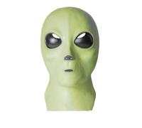 PETSOLA Maschera Alieno Elmo Maschera Integrale Copricapo in Lattice Soffice Occhi Ovali Naso Piccolo Bocca Stretta Aspetto Spaziale Bordi Inferiori Aperti, Alieno Verde