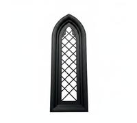 PETSOLA Miniatura Finestra Espositiva Gotica per Casa Delle Bambole Finestra Modellistica Dettagliata + Arredamento Architettonico per Decorazioni Fatte a, Nero