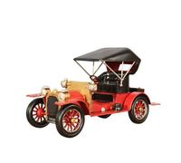 PETSOLA Modello di Auto Traveling Anni '20 Vintage Ornamento a Forma di Auto con Tettuccio Aperto Decorativo Sports Car in Miniatura per Ingresso, Mensola, Rosso