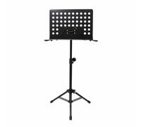 PETSOLA Musicale Professionale Stabile Treppiede Regolabile Pieghevole Vassoio Perforato Resistente per Raccoglitori Acciaio Inox Adatto per Chiesa Palcoscenico Sala Musica