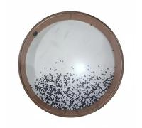 PETSOLA Oceanic Sound Drum Perline Metalliche Interne Tamburo Oceanico Suono Del Mare Tamburo Marino per Musica, Meditazione, Didattica, 16 Pollici, Con Perline Di Plastica Bianche + Nere