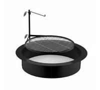PETSOLA Outdoor Fire Bacino Circolare Smontabile Metallo Antipolvere Design Antifumo Facile da Assemblare Adatto per Patio Campeggio Amici Arredamento Esterno