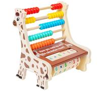 PETSOLA Pallottoliere a Forma di Giraffa Aritmetico con Carte Numeriche Interattivo con Perline per Bambini