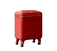 PETSOLA Pattumiera con Coperchio Moderno Doppio Secchio Interno Ed Esterno, Pratica, Pattumiera con Telaio Rialzato, per, Famiglie, Rosso