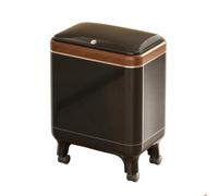 PETSOLA Pattumiera con Coperchio Moderno Doppio Secchio Interno Ed Esterno, Pratica, Pattumiera con Telaio Rialzato, per, Famiglie, Nero