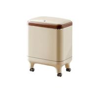 PETSOLA Pattumiera con Coperchio Moderno Doppio Secchio Interno Ed Esterno, Pratica, Pattumiera con Telaio Rialzato, per, Famiglie, Beige