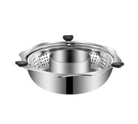 PETSOLA Pentola Hot Pentola con Divisore Doppio Scomparto Durevole per Famiglie, 30cm