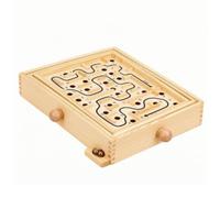 PETSOLA Percorso Palline di Metallo Sicuro Gioco Percorso con Barriere in Legno Tattile Gioco di Equilibrio in Legno per attività Tranquille, Stile A