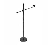PETSOLA Piantana per Microfono con Base Pesante Altezza Regolabile Piantana Microfono Braccio Estensibile Asta Microfonica da Terra per Musicisti, Doppia Clip Per Microfono