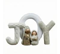 PETSOLA Presepe con Lettere Compatto | da Tavolo, Natività con Lettere, Effetto Maglia, Soprammobile Natalizio, per Mensola, Caminetto, Scrivania, Stile E