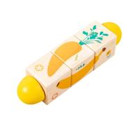 PETSOLA Puzzle Educativo Rotante per Bambini Blocchi Puzzle Cubi Gioco di Abbinamento Tre Segmenti da Combinare per Coordinazione -manuale Adatto a Attività Casa Aula, Fruit Vegetable