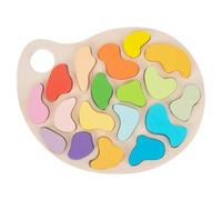 PETSOLA Puzzle in Legno con Forme Riconoscimento Dei Colori Puzzle Incastro Coordinazione Occhio-Mano Giocattolo per Bambini, Asilo Nido, Scuola Prescolare