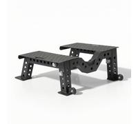 PETSOLA Rack per Allenamento Stazione Pesi Piattaforma Sollevamento Bilanciere Squat Esercizi in Piedi Acciaio Piedini Ampi Ruote Movimentazione Fori Laterali