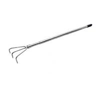 PETSOLA Rastrello in Acciaio Inox lescopica Robusto Strumento da Giardinaggio Antiruggine per Preparazione Del Giardino, Spiaggia, Raccolta Funghi , Stile A