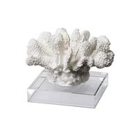 PETSOLA Scultura di Corallo in Resina Bianca con Base Trasparente per Decorazione da Interno Adatta per Credenza E Ripiano, Stile C