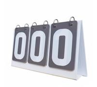 PETSOLA Segnapunti Manuale a 3 Cifre Anelli in Acciaio Inossidabile Tabellone a Palette Portatile Stabile Tabellone Punteggio Multifunzione per Competizioni, Grigio