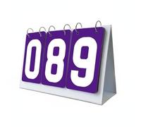 PETSOLA Segnapunti Manuale a 3 Cifre Anelli in Acciaio Inossidabile Tabellone a Palette Portatile Stabile Tabellone Punteggio Multifunzione per Competizioni, Viola