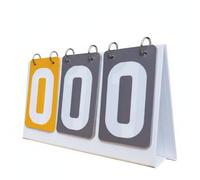 PETSOLA Segnapunti Manuale a 3 Cifre Anelli in Acciaio Inossidabile Tabellone a Palette Portatile Stabile Tabellone Punteggio Multifunzione per Competizioni, Giallo+Grigio