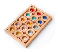PETSOLA Set di Blocchi di Gemme in Legno Acrilico Creativi Vassoio con Blocchi Traslucidi Tattile Gioco Impilamento per Bambini, Asilo Nido, 15PCS Translucent