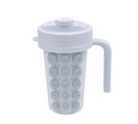PETSOLA Stampi Ghiaccio Silicone Acciaio Inox Bicchiere con Coperchio E Manico Integrato Pareti Testurizzate per Presa Sicura Rilascio Rapido Premendo il, Blu Nebbia, 600ml