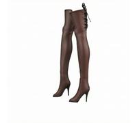PETSOLA Stivaletto da in Plastica per Action Figure 1/ Design Elegante Oltre Il Ginocchio per Bambole Fashion, Marrone