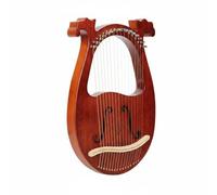 PETSOLA Strumento a Corda Lira Facilmente Accordabile Lira 24-String Corde Suono Caldo e Melodioso Arpa in Legno per Principianti, Viaggio, Meditazione, 16-String, Scatola Fiori Caffè