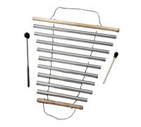 PETSOLA Strumento a Percussione per Meditazione con Bacchetta Ornamentale, 9 Note, per La Gestione, Suono Rilassante, Decorazione, Argento