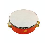 PETSOLA Tamburello a Doppia Linea Leggero Tamburello Rosso Resistente Strumenti Ritmici per Spettacolo, Rosso, 6 Pollici