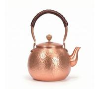 PETSOLA Teiera di in Rame Fuoco Teiera con Manico a Conduzione Rapida Del Calore Bollitore con Beccuccio Versatore per Cucina, 1600ml, Martellato
